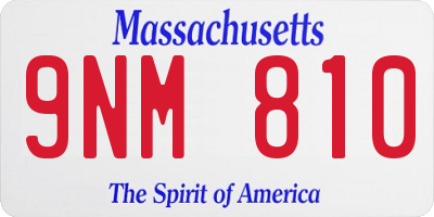 MA license plate 9NM810