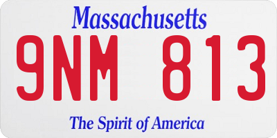 MA license plate 9NM813