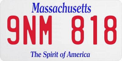 MA license plate 9NM818