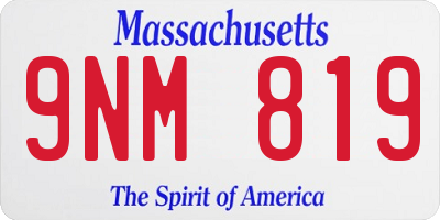 MA license plate 9NM819