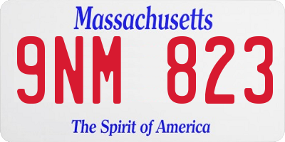 MA license plate 9NM823