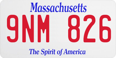 MA license plate 9NM826