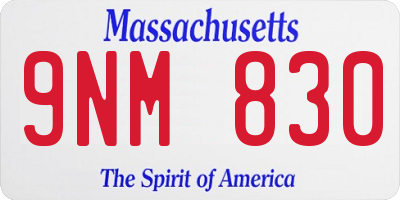 MA license plate 9NM830