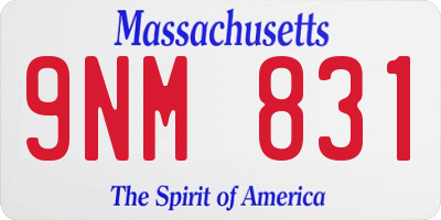 MA license plate 9NM831