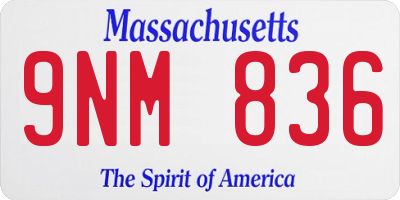 MA license plate 9NM836