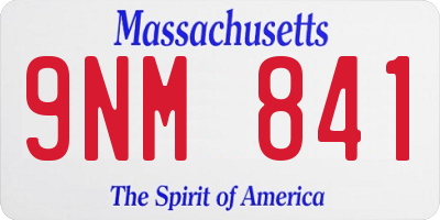 MA license plate 9NM841