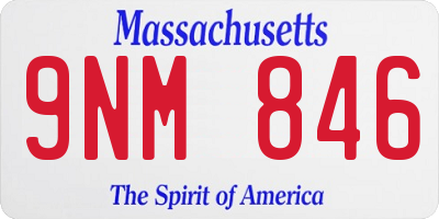 MA license plate 9NM846