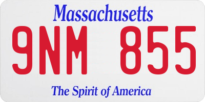 MA license plate 9NM855