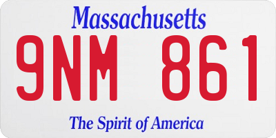 MA license plate 9NM861