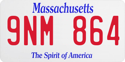 MA license plate 9NM864