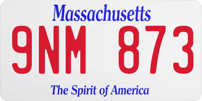 MA license plate 9NM873