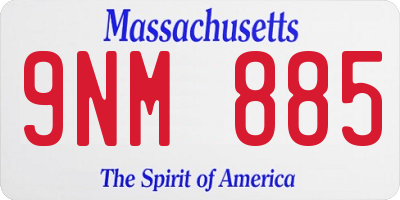 MA license plate 9NM885
