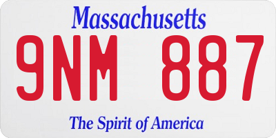 MA license plate 9NM887