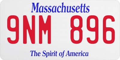 MA license plate 9NM896