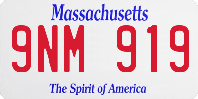 MA license plate 9NM919