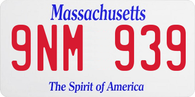 MA license plate 9NM939