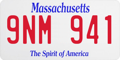 MA license plate 9NM941