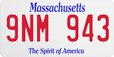 MA license plate 9NM943