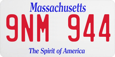 MA license plate 9NM944
