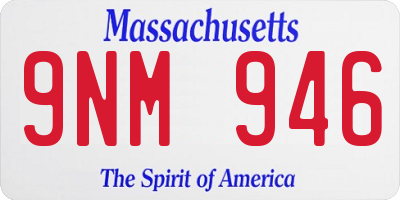 MA license plate 9NM946
