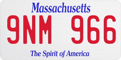 MA license plate 9NM966