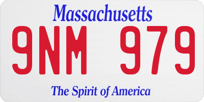 MA license plate 9NM979