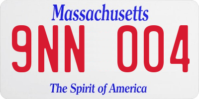 MA license plate 9NN004