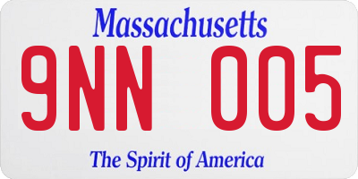 MA license plate 9NN005