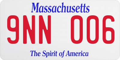 MA license plate 9NN006