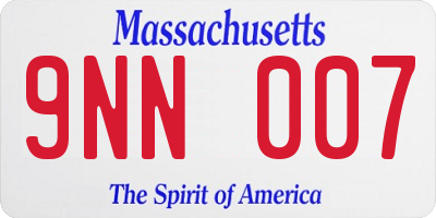 MA license plate 9NN007