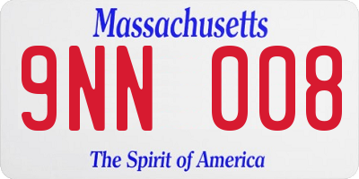 MA license plate 9NN008