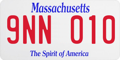 MA license plate 9NN010