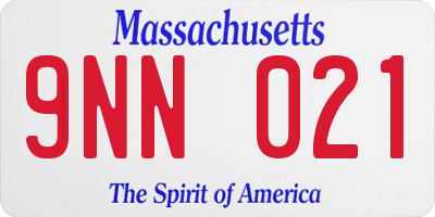 MA license plate 9NN021