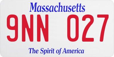 MA license plate 9NN027