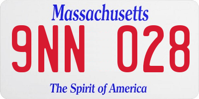 MA license plate 9NN028