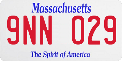 MA license plate 9NN029