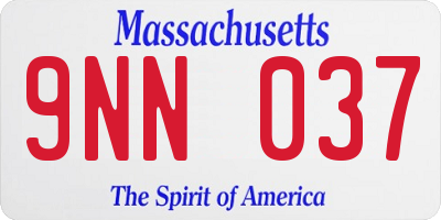 MA license plate 9NN037