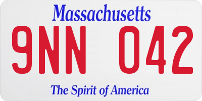 MA license plate 9NN042