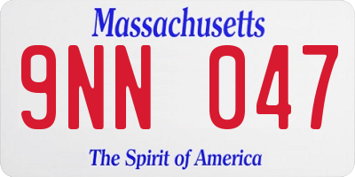 MA license plate 9NN047
