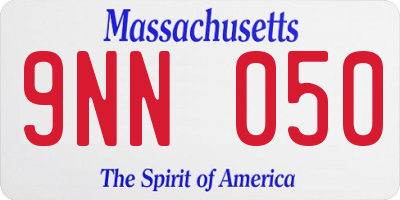 MA license plate 9NN050