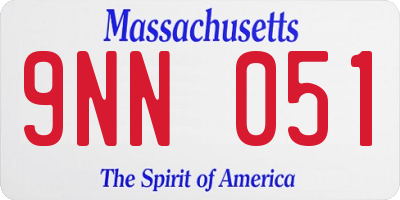 MA license plate 9NN051