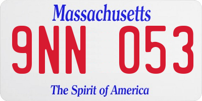MA license plate 9NN053