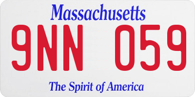 MA license plate 9NN059