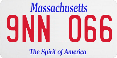 MA license plate 9NN066