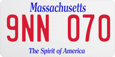 MA license plate 9NN070