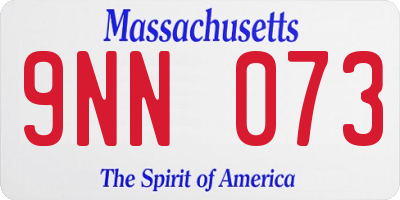 MA license plate 9NN073