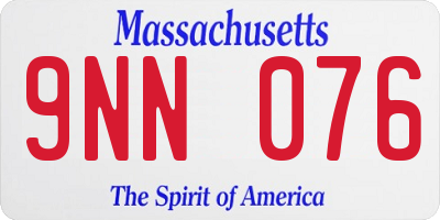 MA license plate 9NN076