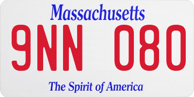 MA license plate 9NN080