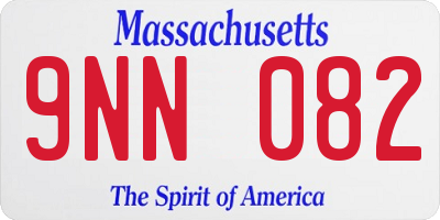 MA license plate 9NN082