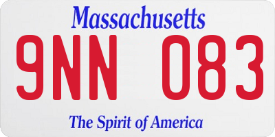 MA license plate 9NN083